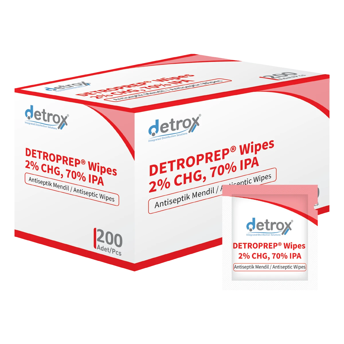 Detroprep Wipes 2% CHG, 70% IPA